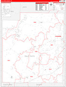Palo Pinto County Wall Map Red Line Style